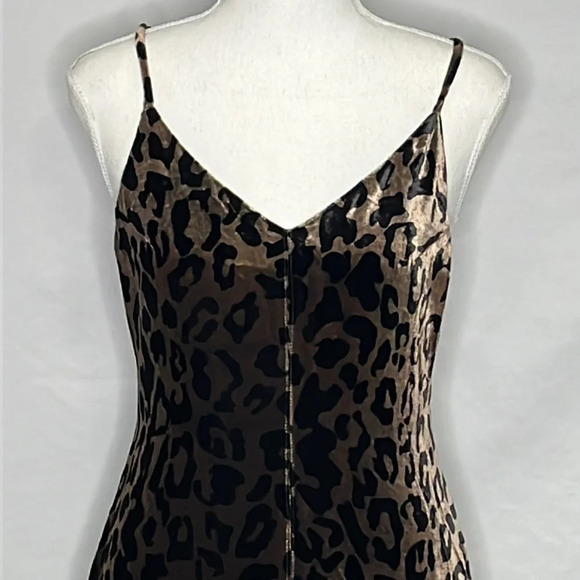 Judy Zhang Spaghetti Strap Body Contour Silk Blend Leopard Print Dress - Size 2 - Picture 2 of 6